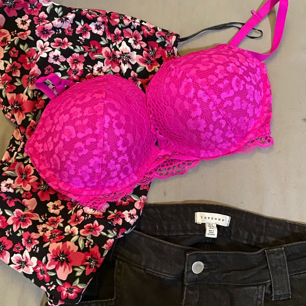 Hot pink bra